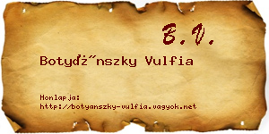 Botyánszky Vulfia névjegykártya